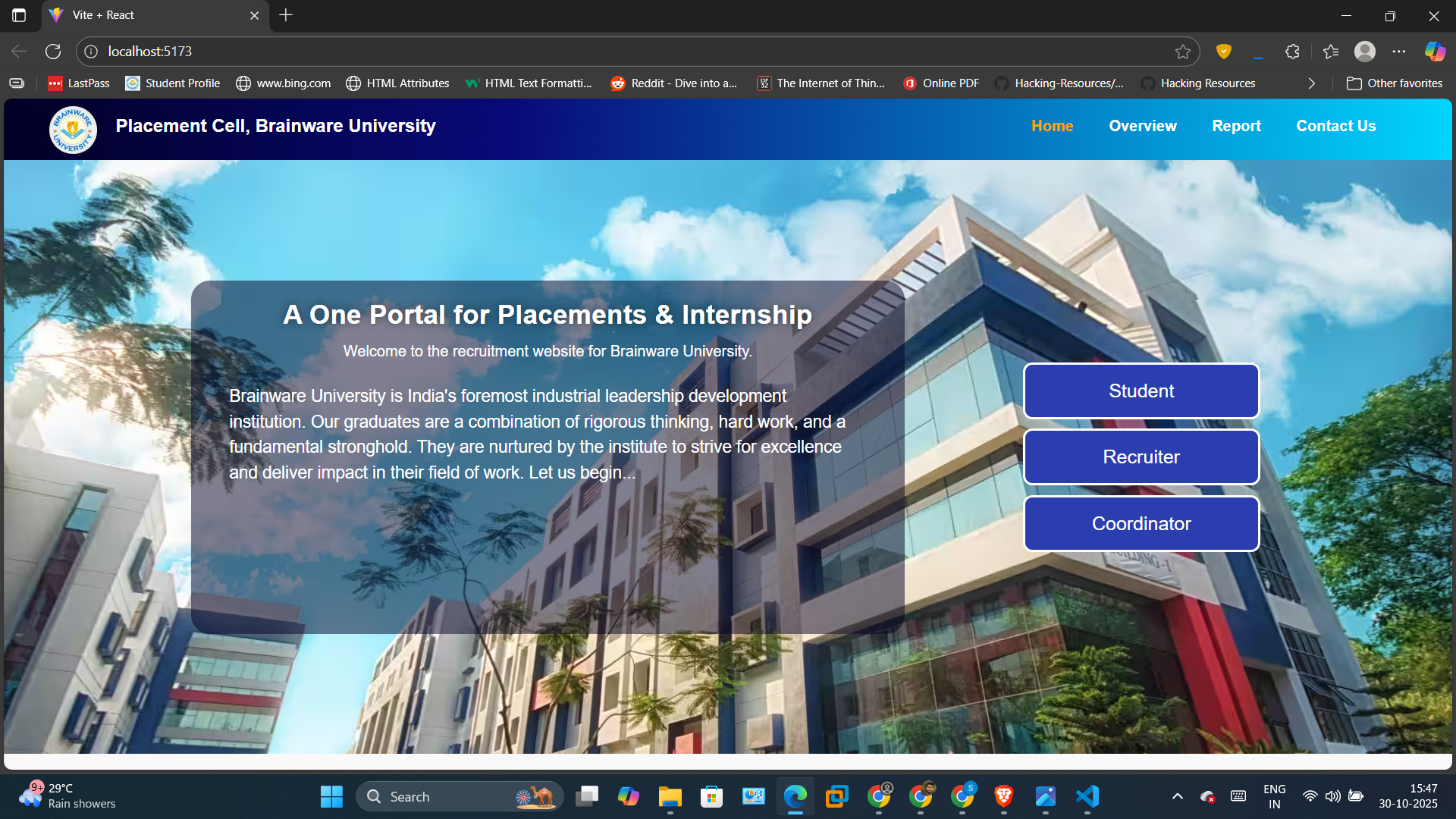 Placement Portal Dashboard